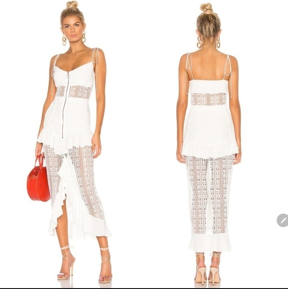 NWT FOR LOVE & LEMONS MINT GREEN LOVEBIRD LACE MIDI DRESS FAIRYCORE - Picture 15 of 15